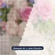 Diamond Painting Rose Lumpa – gros plan des diamants