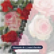Diamond Painting Bouquet de Roses Rouges et Roses – gros plan des diamants