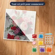 Diamond Painting Bouquet de Roses Rouges et Roses – kit prêt à commencer