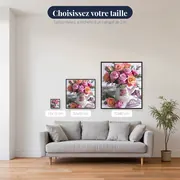 Diamond Painting Roses Pastel dans un Arrosoir Vintage – tailles disponibles
