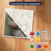 Diamond Painting Bouquet de Pivoines Roses et Blanches – kit prêt à commencer