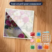 Diamond Painting Bouquet Champêtre de Dahlias et Marguerites – kit prêt à commencer
