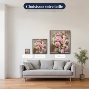 Diamond Painting Pivoines Roses dans un Vase Doré – tailles disponibles