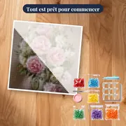 Diamond Painting Pivoines Roses dans un Vase Doré – kit prêt à commencer