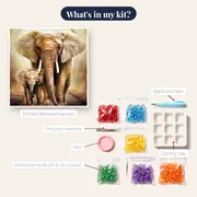 Mama Elephant and her Cub in the Forest – kit contents