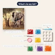 Mama Elephant and her Baby – kit contents