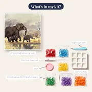 Elephant Family in the Savannah – kit contents
