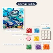 The Smiling Shark Family – kit contents