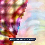 Pittura astratta con diamanti: il vortice colorato – primo piano dei diamanti