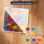 Pittura astratta con diamanti: il vortice colorato – kit pronto per iniziare