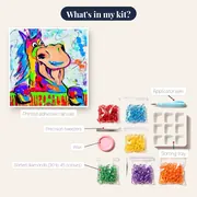Crazy Pop Art Horse – kit contents