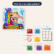 Diamond-schilderij Gek Pop Art Paard – inhoud van het pakket