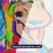Pittura a diamante Cavallo pazzo pop art – primo piano dei diamanti