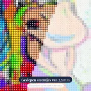 Diamond-schilderij Gek Pop Art Paard – close-up van de steentjes