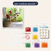 Diamond Painting Bouquet Sauvage dans un Pot Terracotta – contenu du kit