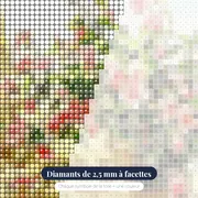 Diamond Painting Roses Roses sur un Balcon de Pierre – gros plan des diamants