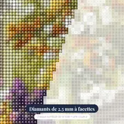 Diamond Painting Bouquet Impressionniste devant une Fenêtre – gros plan des diamants