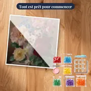 Diamond Painting Bouquet Majestueux de Roses dans un Vase Sculpté – kit prêt à commencer