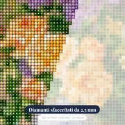 Pittura a diamante Fiori: Il bouquet caldo – primo piano dei diamanti