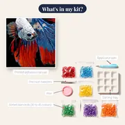 Tricolor Fighting Fish – kit contents
