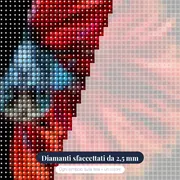 Pesce combattente rosso e blu – primo piano dei diamanti