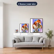 Brown and White Bulldog – available sizes