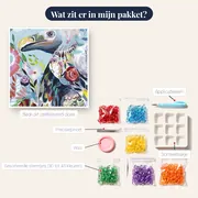 Diamantschilderij Artistieke Bloemengier – inhoud van het pakket