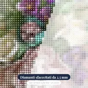 Pittura a diamante Fiori rosa e peonia Melanie – primo piano dei diamanti