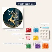 Golden Stag and Doves – kit contents