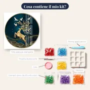 Pittura con diamanti Cervo d'Oro e Colombe – contenuto del kit