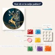 Diamantschilderij Gouden Hert en Duiven – inhoud van het pakket