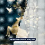 Pittura con diamanti Cervo d'Oro e Colombe – primo piano dei diamanti