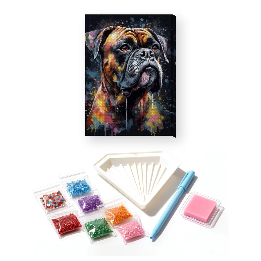 Boxer, Sguardo Intenso - Diamond Painting