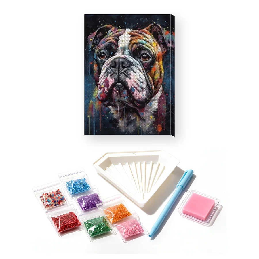 Bouledogue Francese a Colori Diamond Painting
