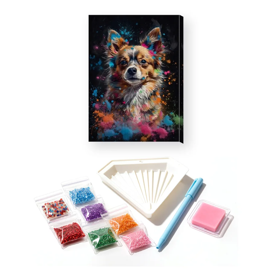 Langhaar-Chihuahua Diamond Painting