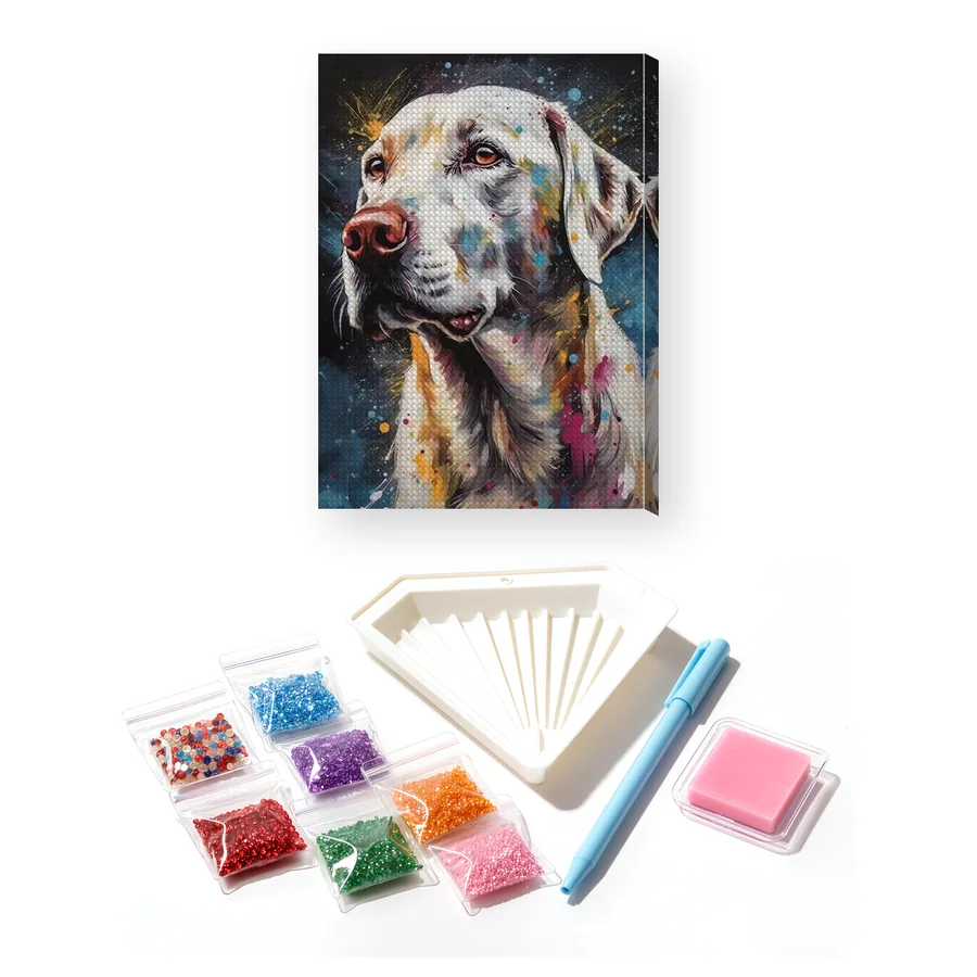 English Setter Farbspritzer Diamond Painting