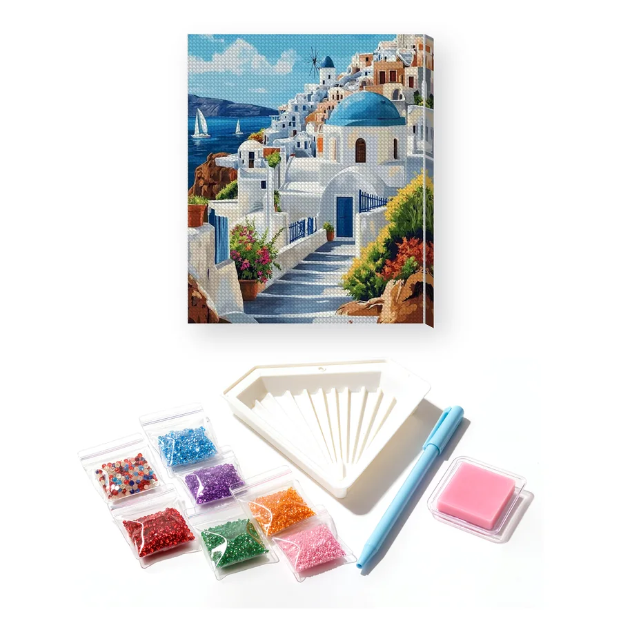 Santorini, Il Sentiero del Mulino Diamond Painting