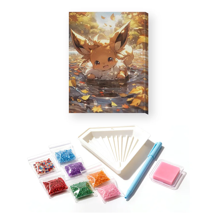 Diamond Painting Pokémon Evoli Blätterspiel