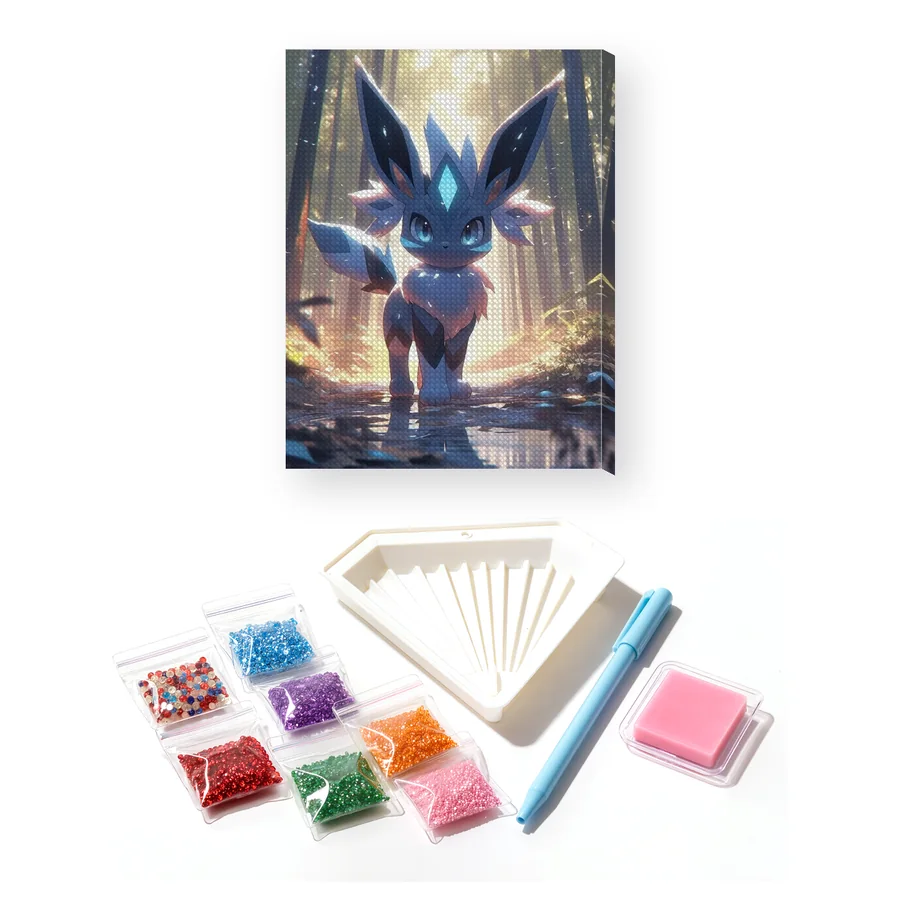 Diamond Painting Pokémon Glaziola Waldpfad