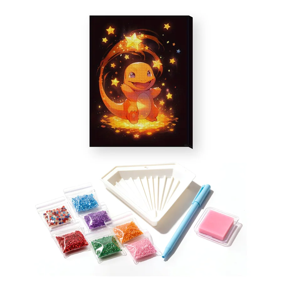 Diamond Painting Pokémon Glumanda Sternenglanz
