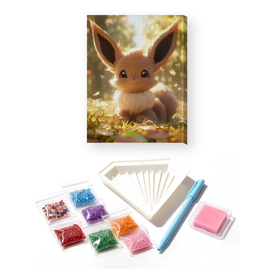 Diamond Painting Pokémon Evoli Waldzauber