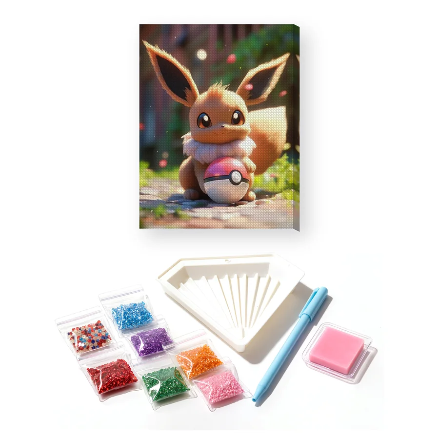 Diamond Painting Pokémon Eevee, Guardiano della Poké Ball