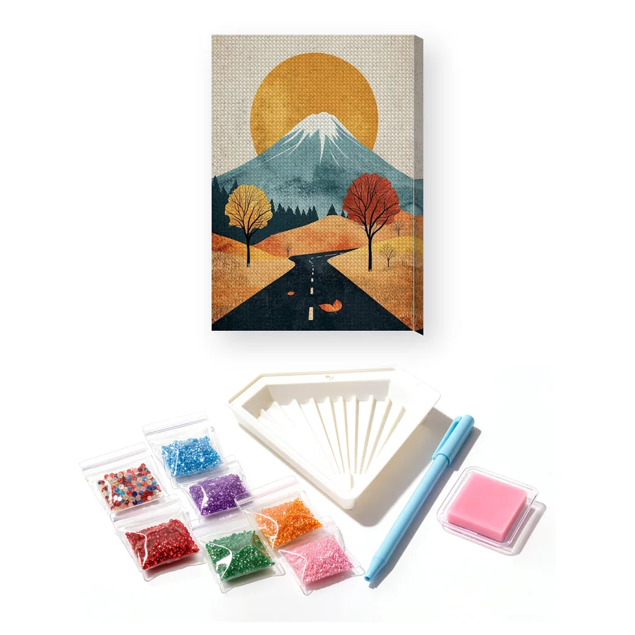 Strada per il Monte Fuji in autunno Diamond Painting