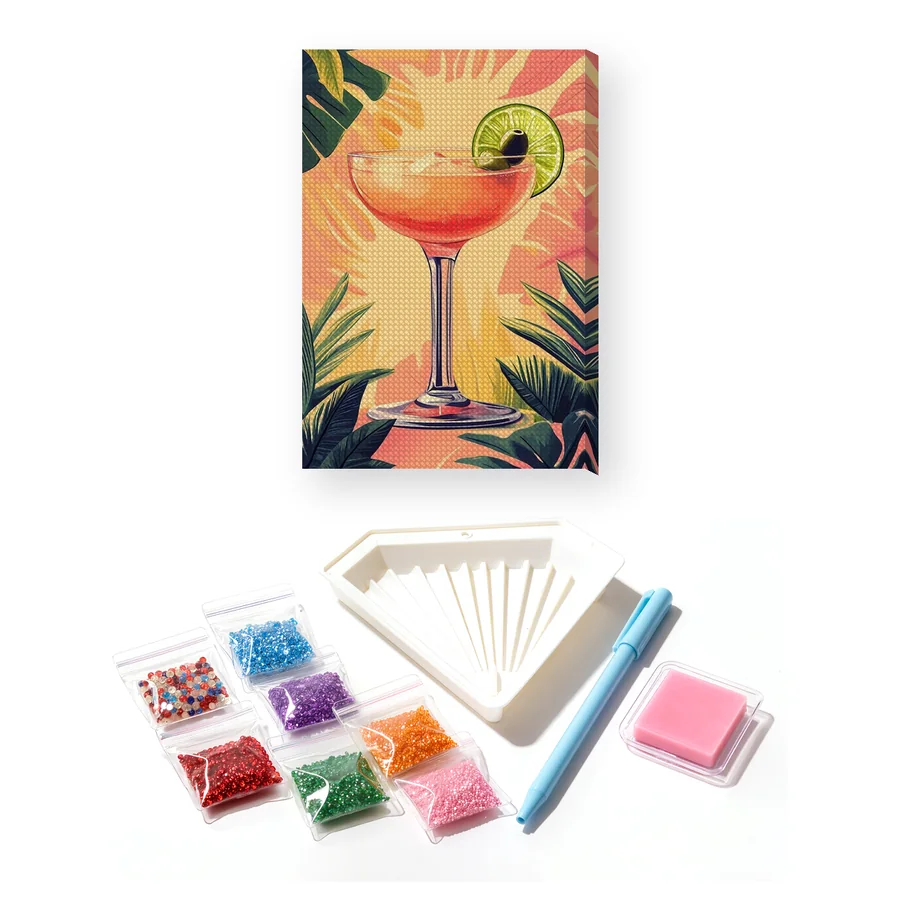 Tropical Fruit Cocktail with Lime Diamond Painting