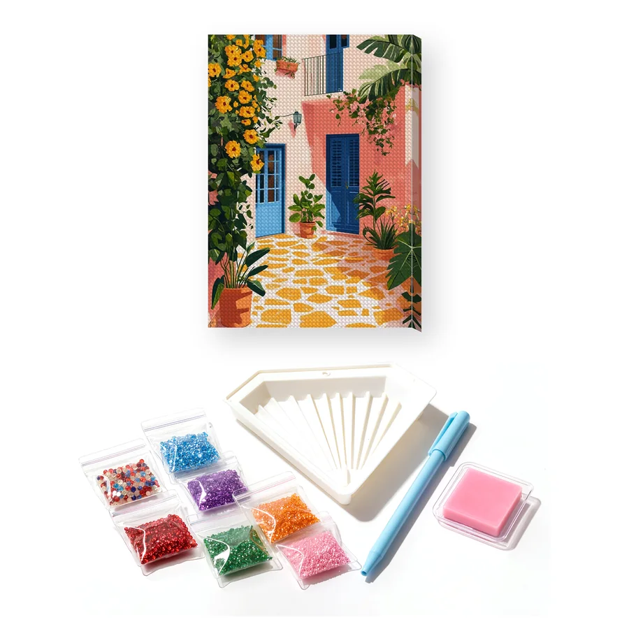 Cortile Greco Fiorito Diamond Painting