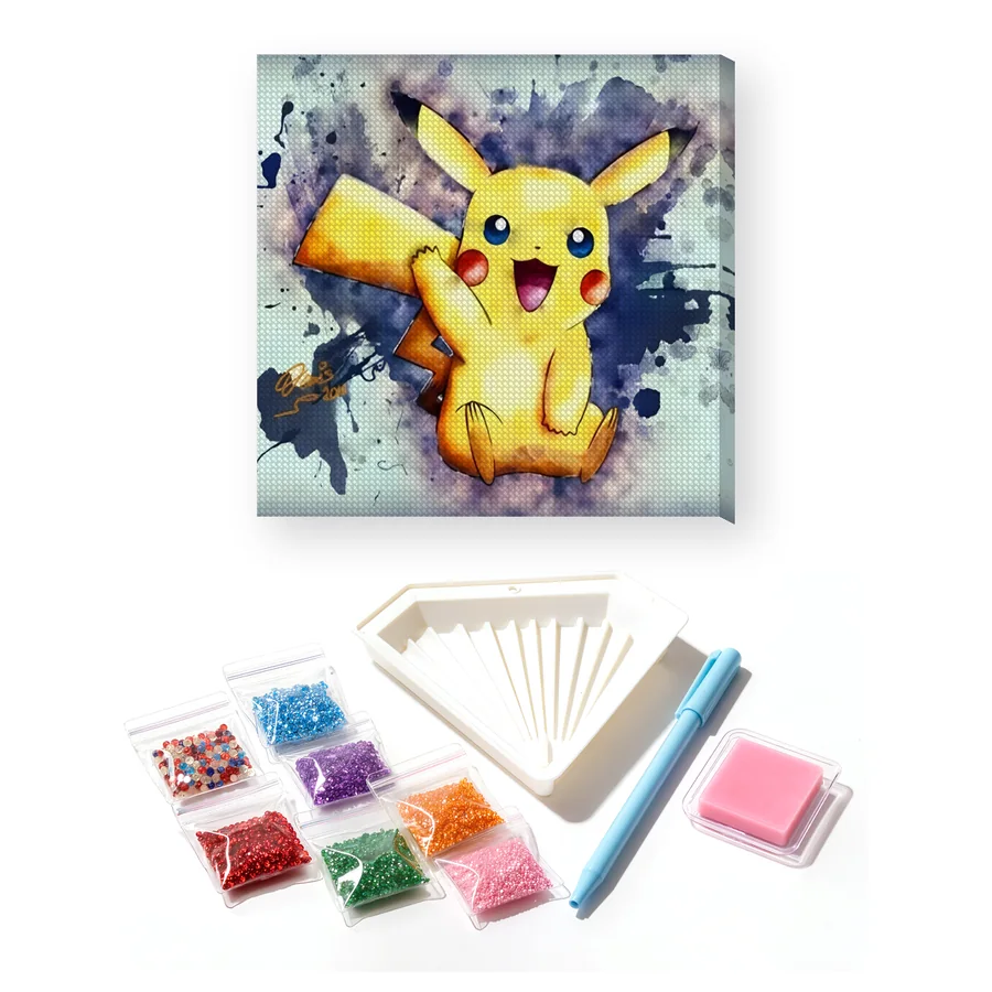 Diamond Painting Pokémon Pikachu Aquarelle Pop