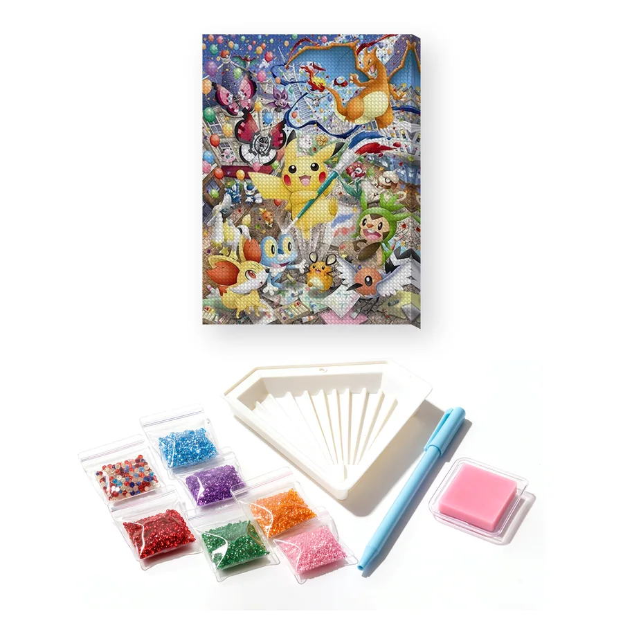 Diamond Painting Pokémon L'Atelier Festif de Pikachu