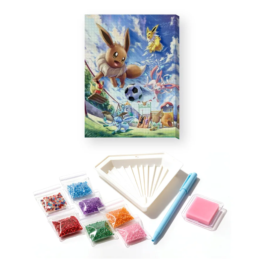 Diamond Painting Pokémon Jour de Jeu des Évolitions