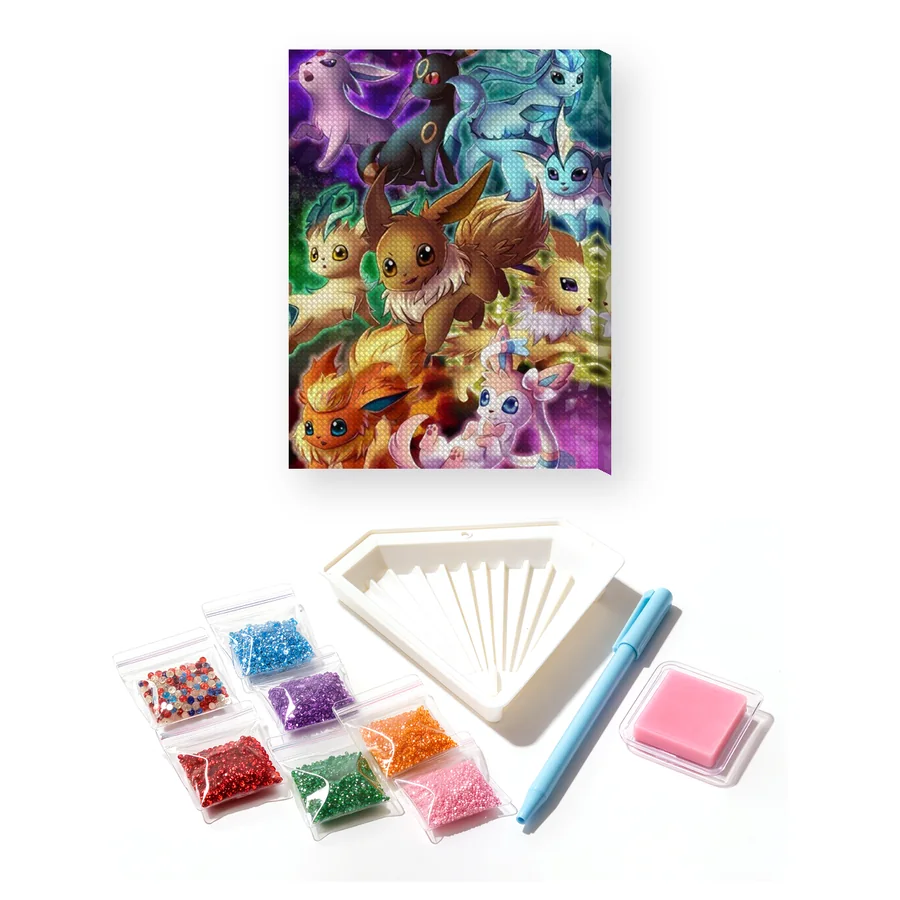 Diamond Painting Pokémon La Dynastie d'Évoli