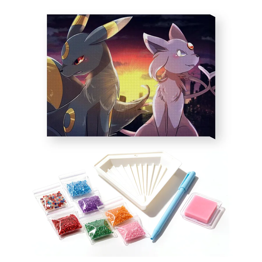 Diamond Painting Pokémon Crépuscule sur la Ville